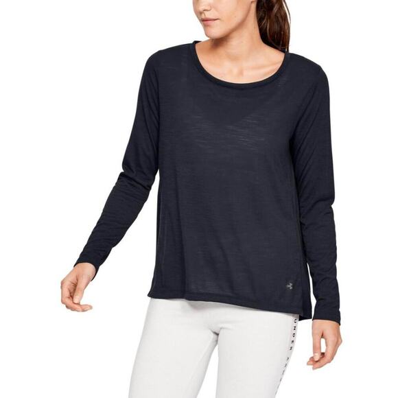 NWT UNDER ARMOUR Womens Whisperlight Long Sleeve Shirt Sz Small Gray - Picture 2 of 6